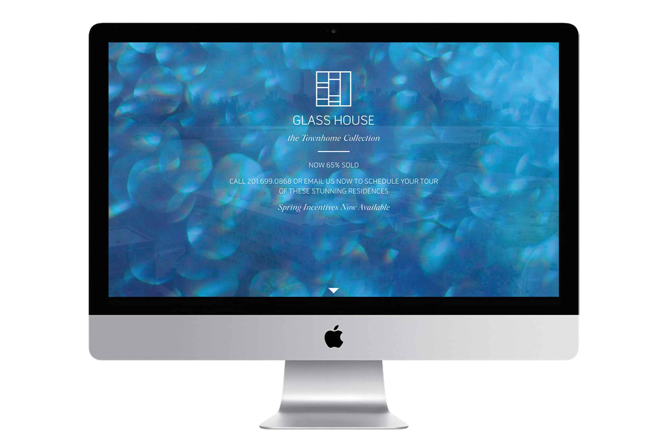 Glass House Web Design as viewed in a iMac